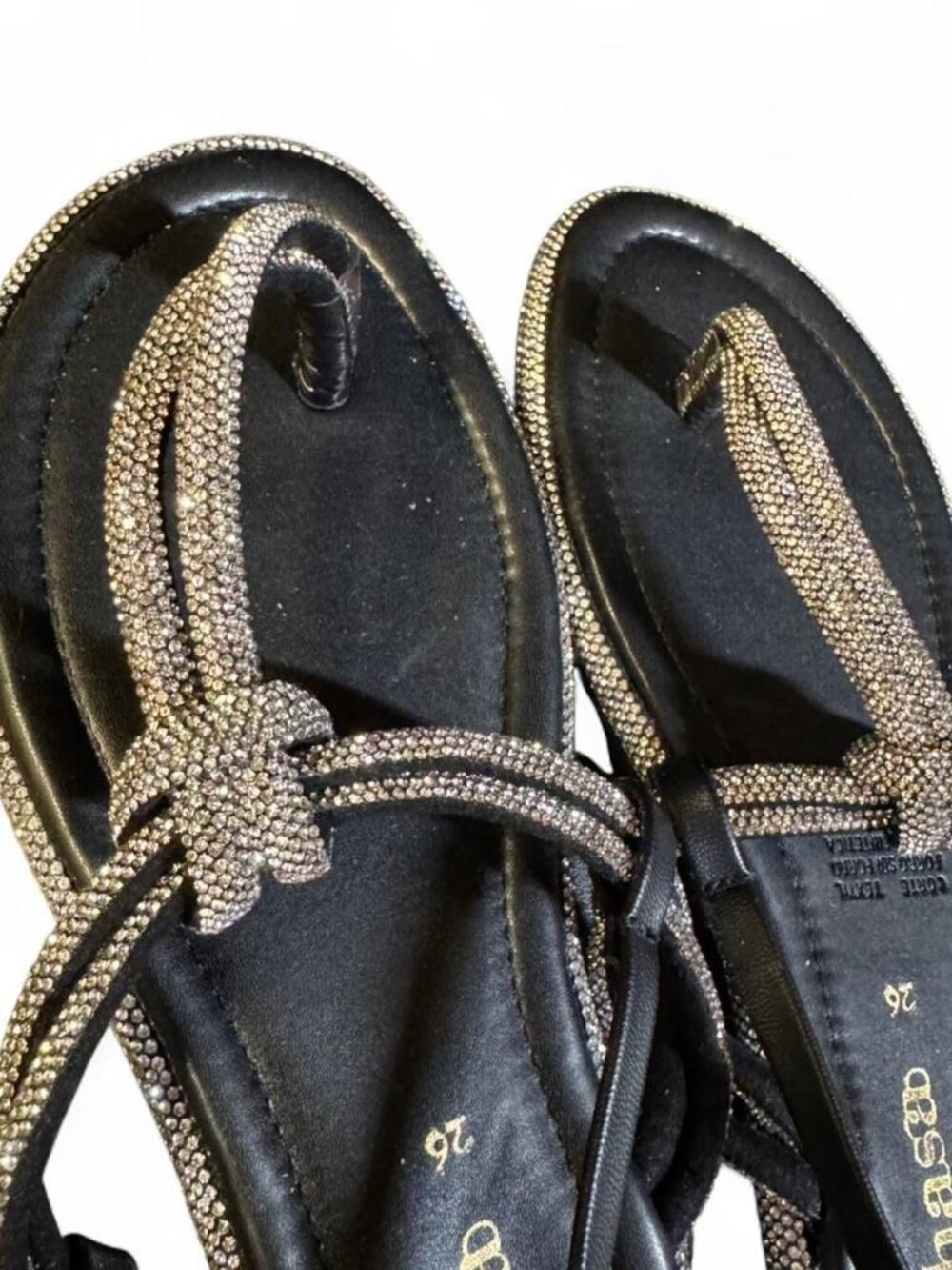 Size 9 Shasa Women’s Black Glitter Sandals
